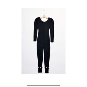 Free People Black Long Sleeve Jumpsuit